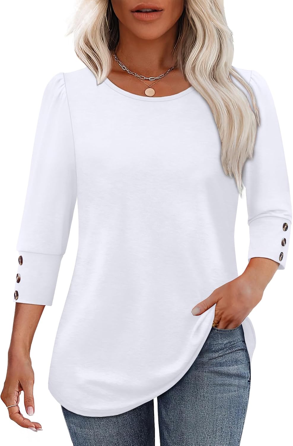 Thumbnail 4 de 3/4 Sleeve V Neck Top for office wear