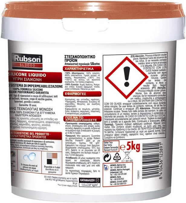 Thumbnail 1 de Rubson Aquablock Silicone Liquido SL3000 — Impermeabilizzazione semplice e sicura per tetti, coperture e recipienti in terracotta