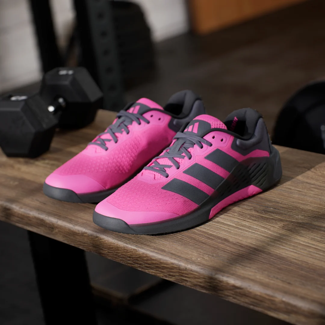 Detalle 2 de Adidas Dropset 4: Zapatilla de training en Rosa, para entrenos con apoyo y versatilidad