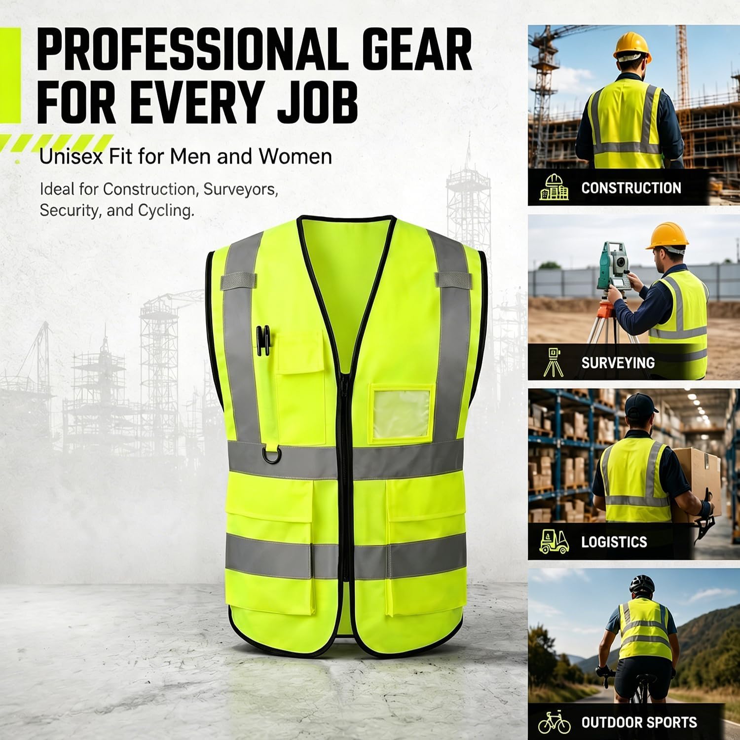 Thumbnail 4 de Tydon Guardian Hi Vis Vest: Reflective Safety Vest for Men and Women