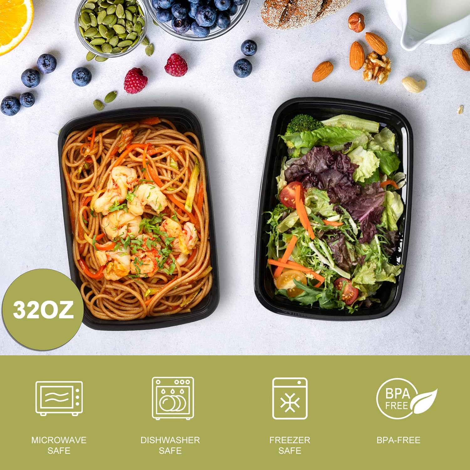 Thumbnail 1 de Ezalia 32oz Meal Prep Containers 50 Pack 🍱