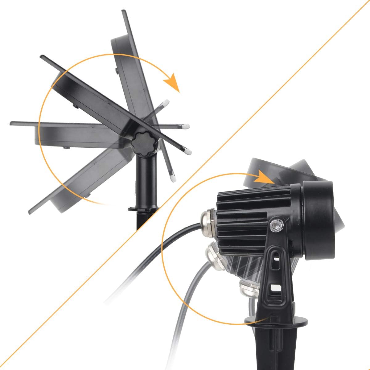 Thumbnail 4 de T-SUN Solar Landscape Spotlights (4 in 1) solar-powered garden spike lights with IP65 and adjustable head