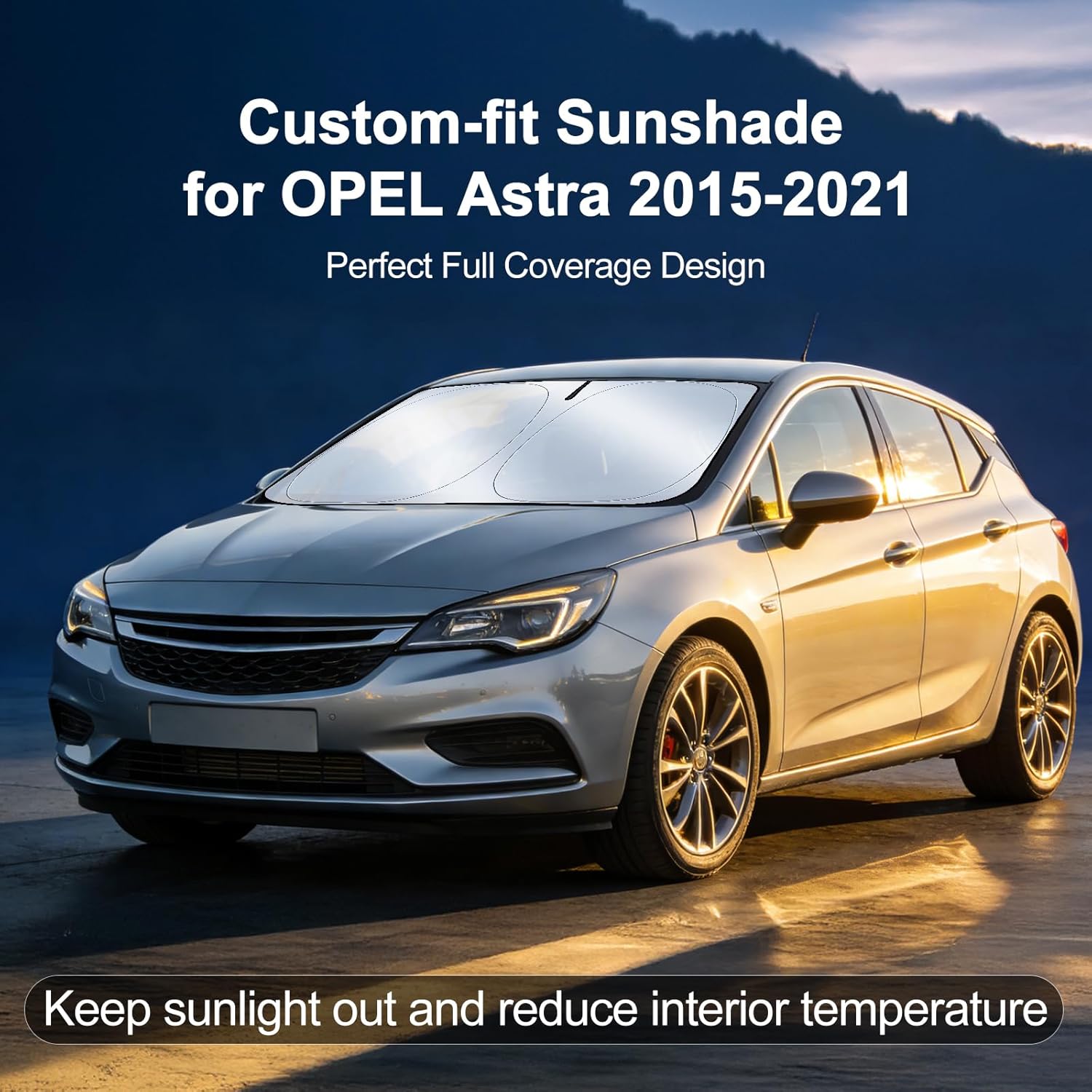 Thumbnail 1 de ZATOOTO Frontscheiben-Sonnenschutz für Opel Astra (2015–2021) – faltbar, reflektierend, UV-Schutz, temperaturreduktion