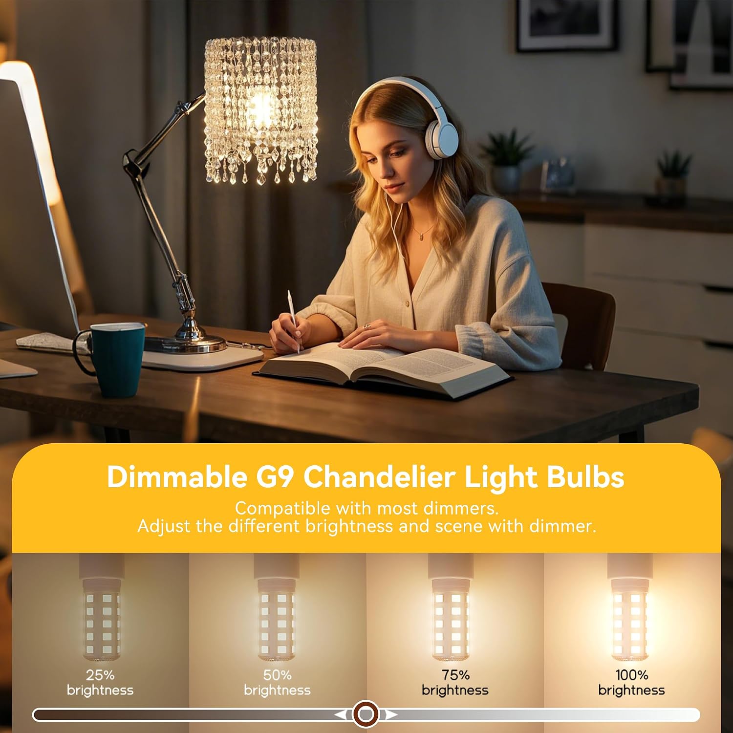 Thumbnail 1 de TJOY QGSDB G9 LED Bulbs, 3000K Dimmable, 450 Lumens, 12-Pack