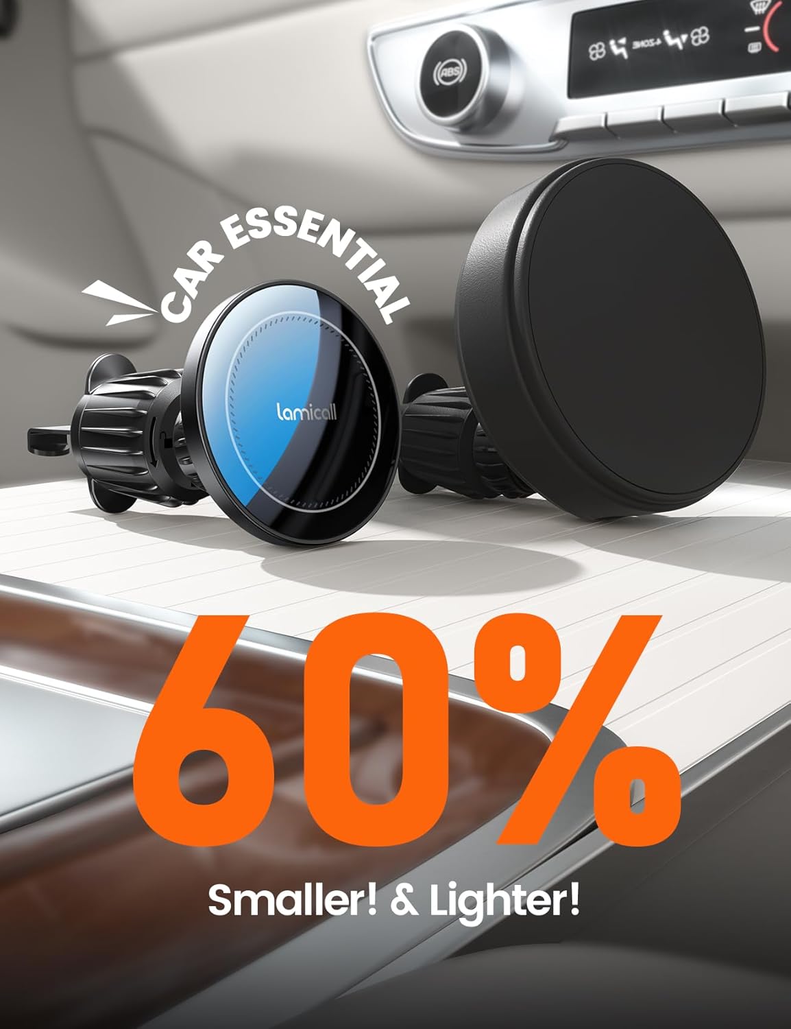 Detalle 2 de Lamicall 15W MagSafe Car Mount Charger for iPhone
