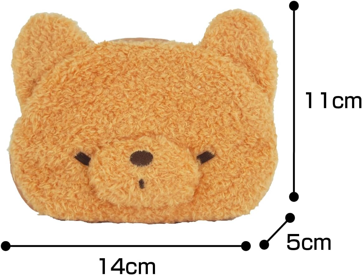 Detalle de ふわふわたっとん ポーチ ぬいぐるみのような表情が特徴のキャラクターポーチ
