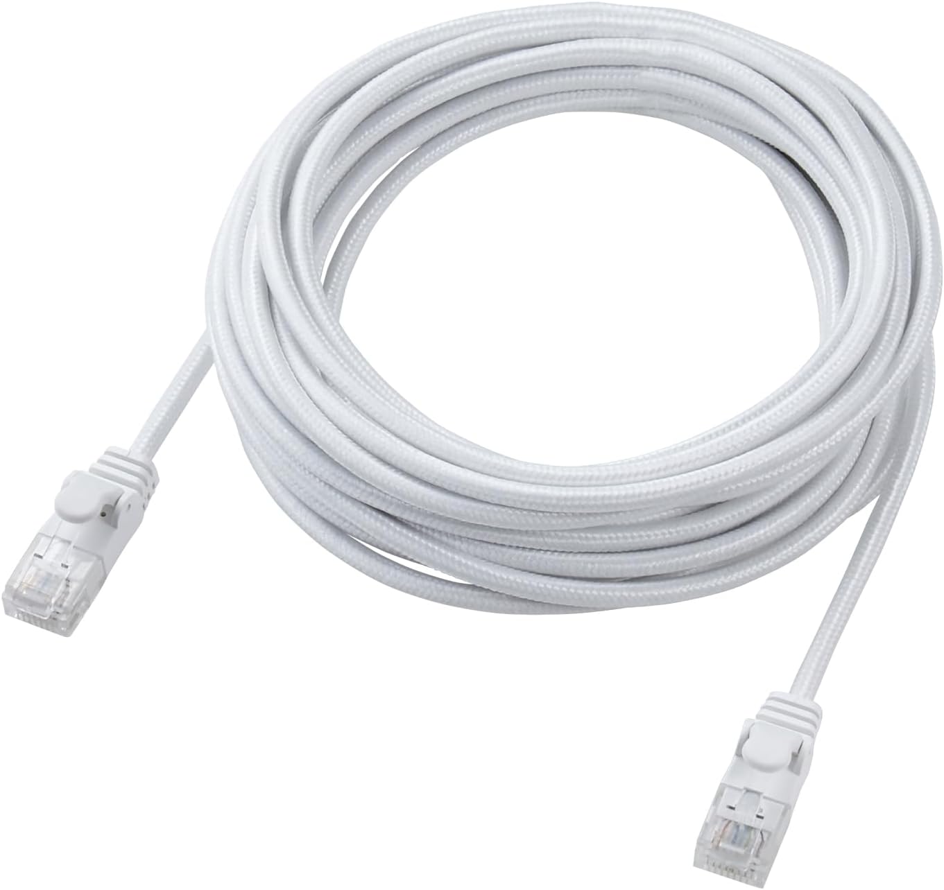 Detalle de エレコム ECLD-GPAM/WH50 CAT6A LANケーブル 5m 爪折れ防止・メッシュタイプ