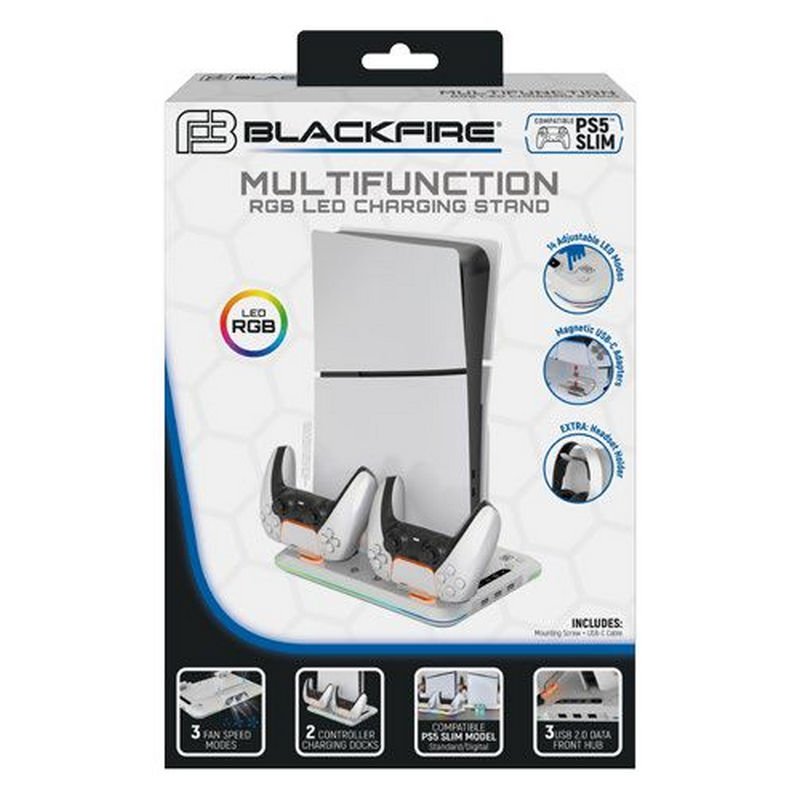 Detalle de Blackfire Base multifunción RGB con ventilación y carga DualSense