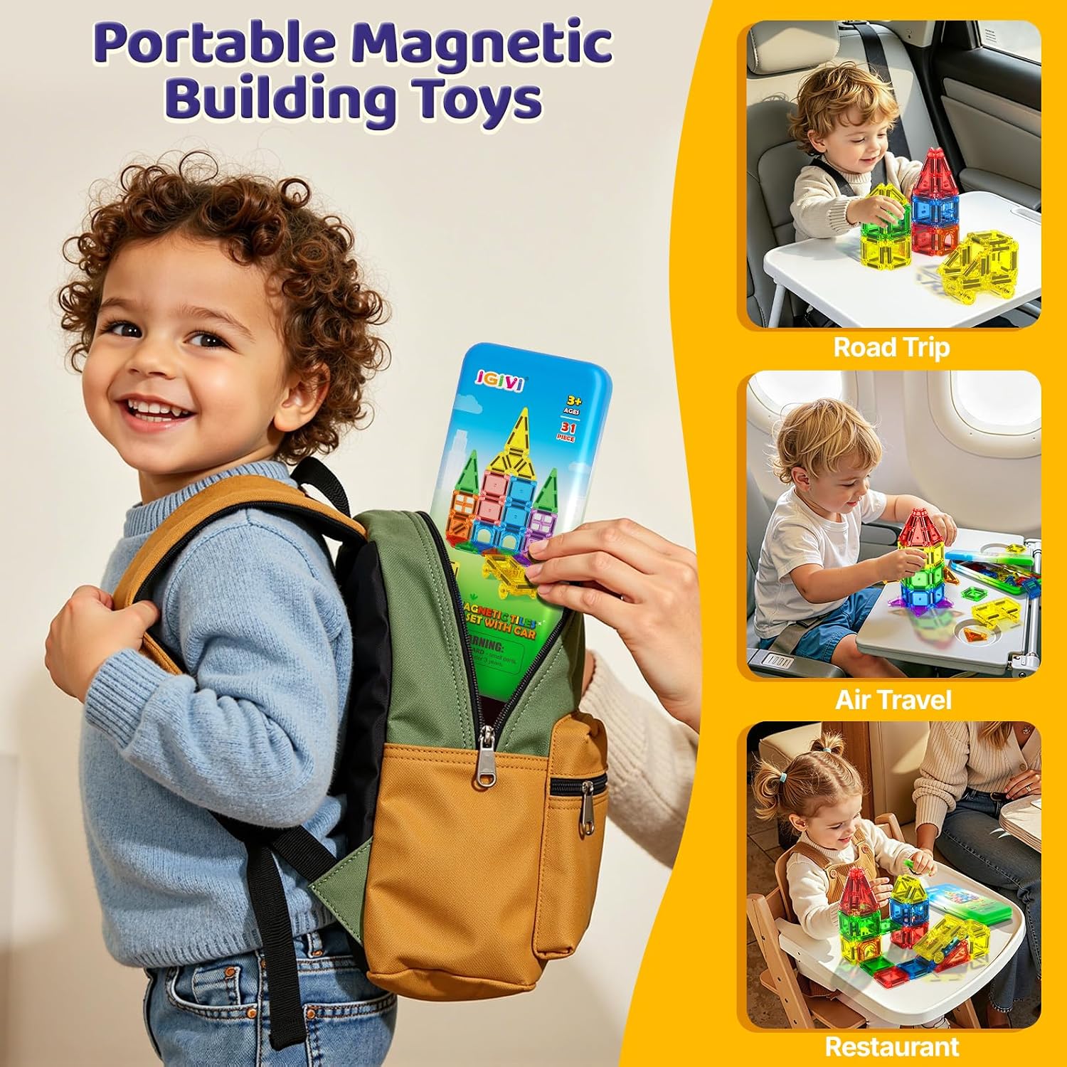 Detalle de IGIVI Magnetic Tile Set with 30 Tiles