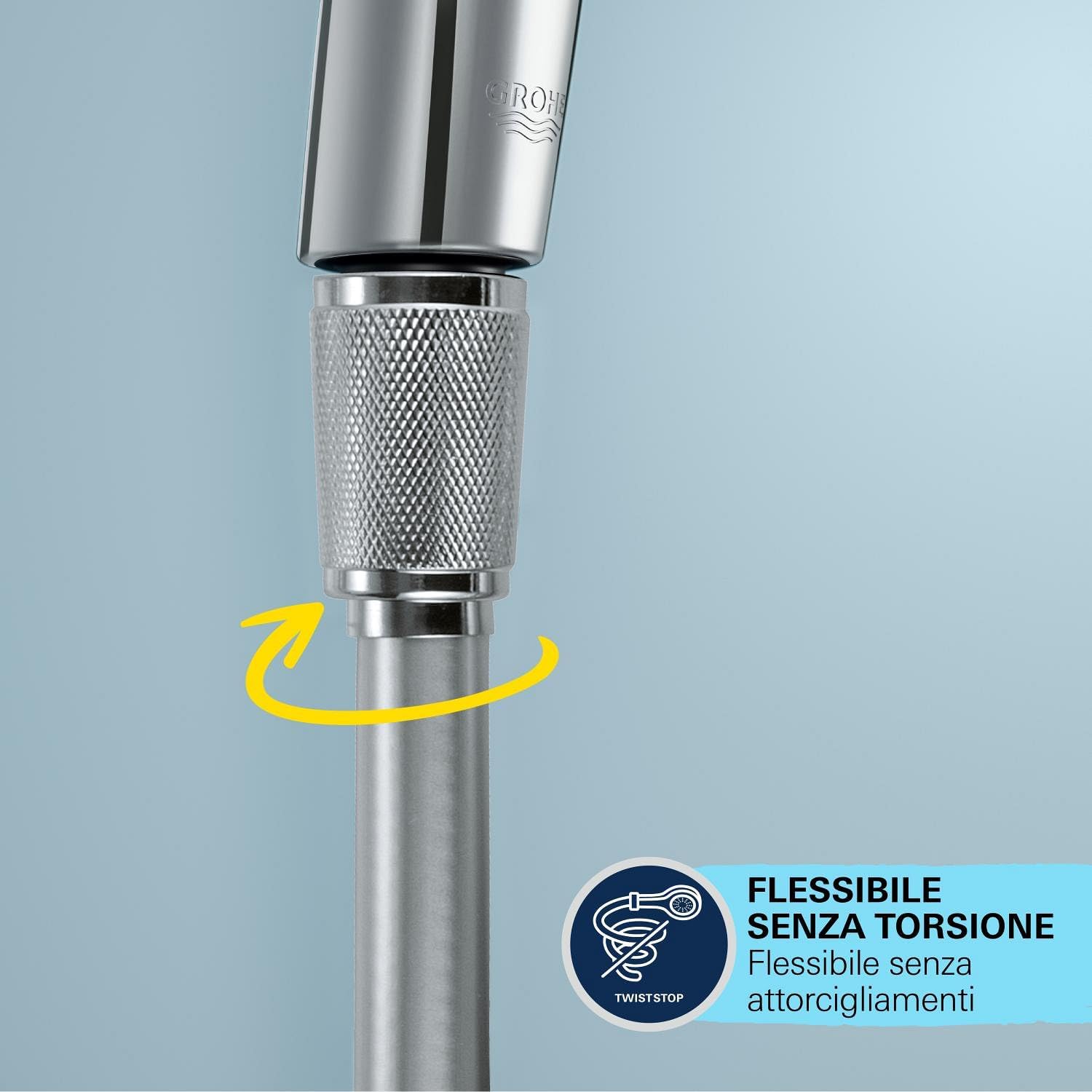 Detalle de GROHE QUICKFIX VitalioFlex Comfort: flessibile doccia in metallo 1500 mm con ProGrip