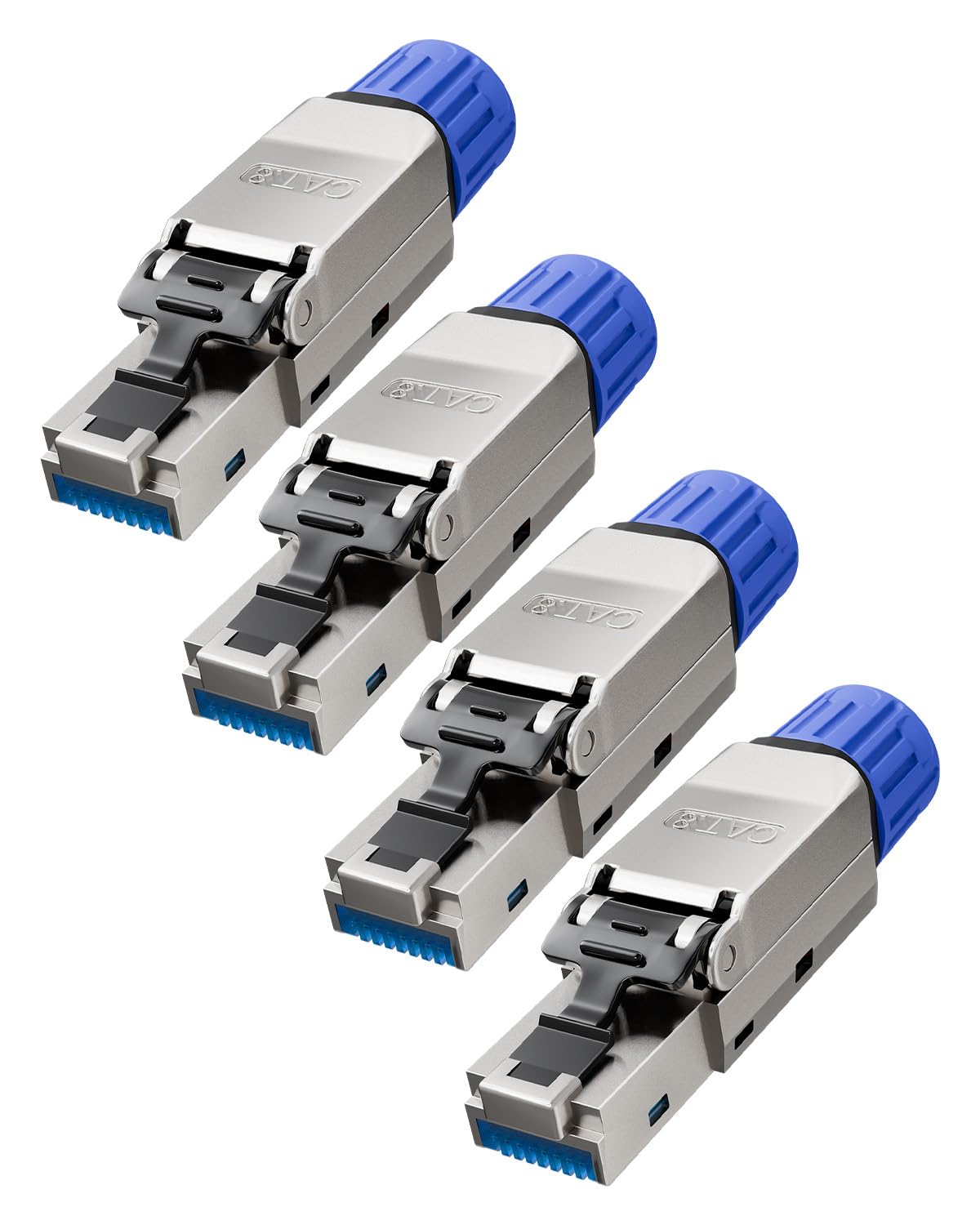 Detalle de VCELINK RJ45 Stecker Werkzeuglos – Cat8/Cat7, shielded, 4 Stück