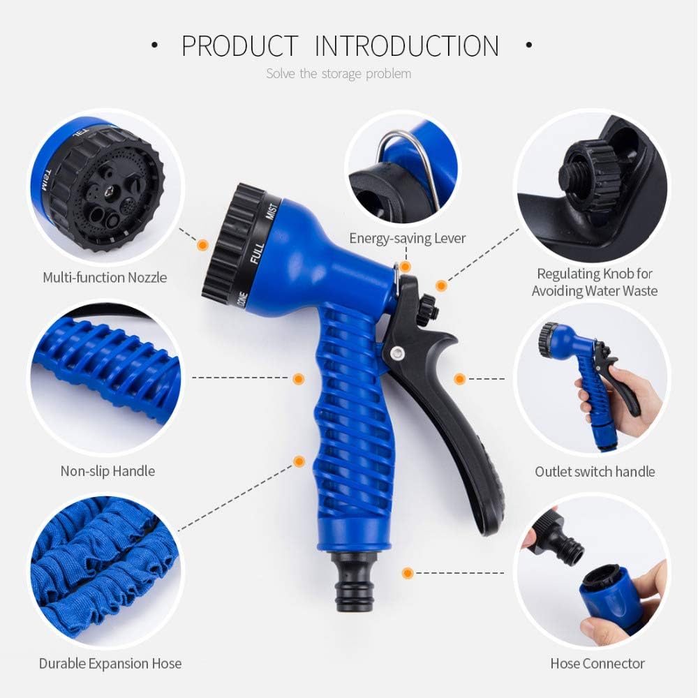 Detalle de BABADU 100FT Expandable Garden Hose Pipe with 7-Function Nozzle