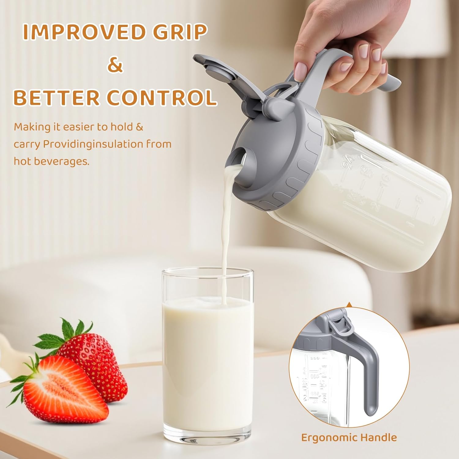 Thumbnail 2 de Mason Jar 32 oz Breast Milk Pitcher with Pour Spout 🥛
