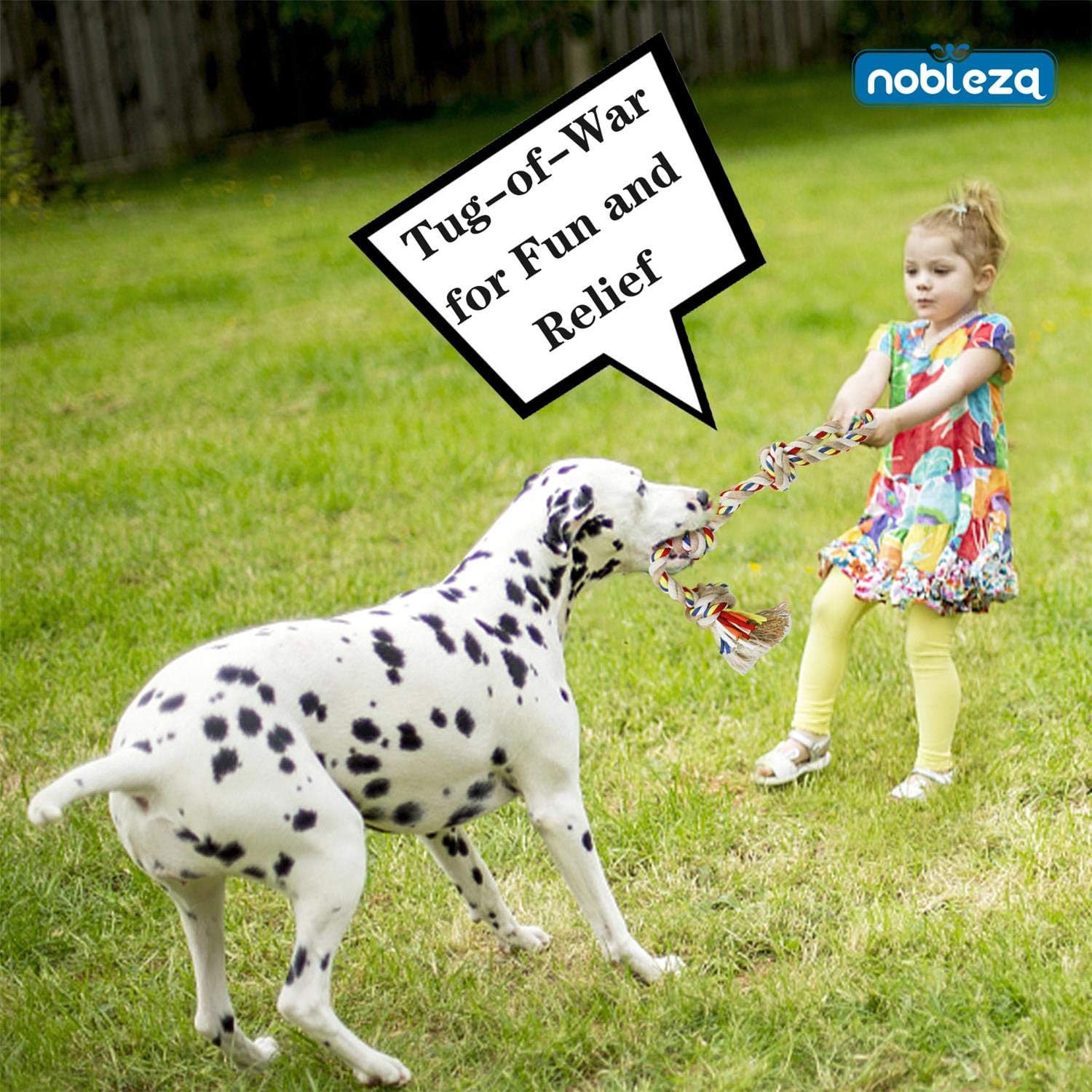 Thumbnail 5 de Nobleza corde de jouet pour chien 100% coton (beige et marron) – corde à mâcher résistante