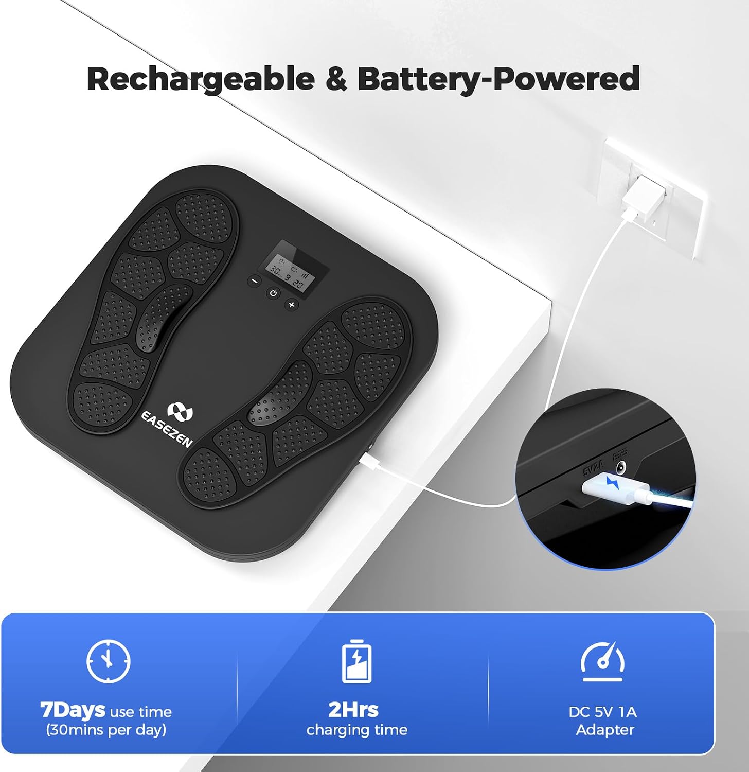 Thumbnail 5 de Medic Circulation Booster for Feet and Legs — Electric EMS Foot Massager with 10 Modes & 20 Intensities (Black)