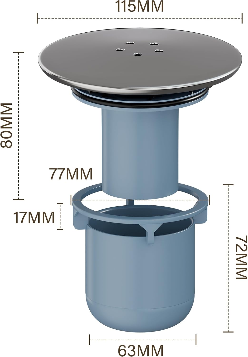 Detalle de HNNHOME Shower Drain Cover Replacement (Chrome) – Removable 90mm/115mm Trap Cover