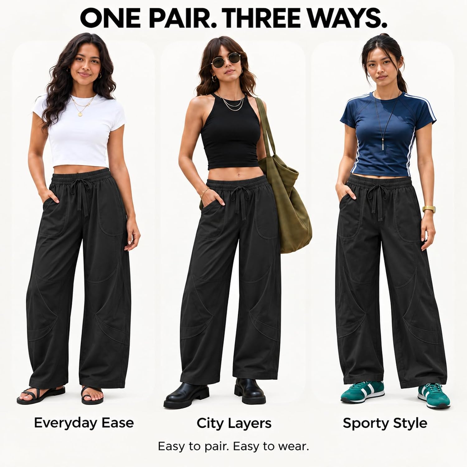 Detalle 2 de GooBe Women's Wide-Leg Travel Pants