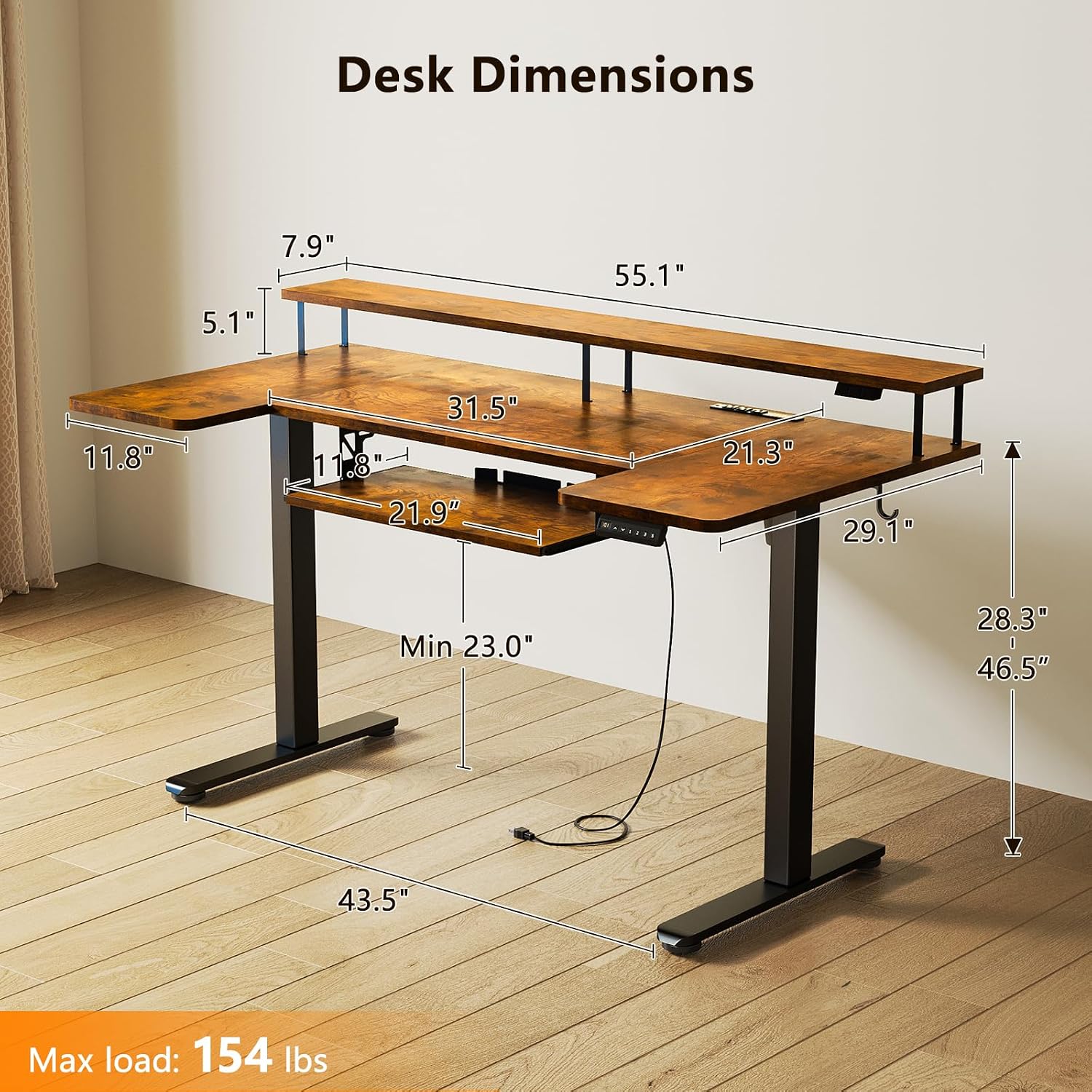 Thumbnail 2 de OffiGo U-Shaped Standing Desk, 55 Inch