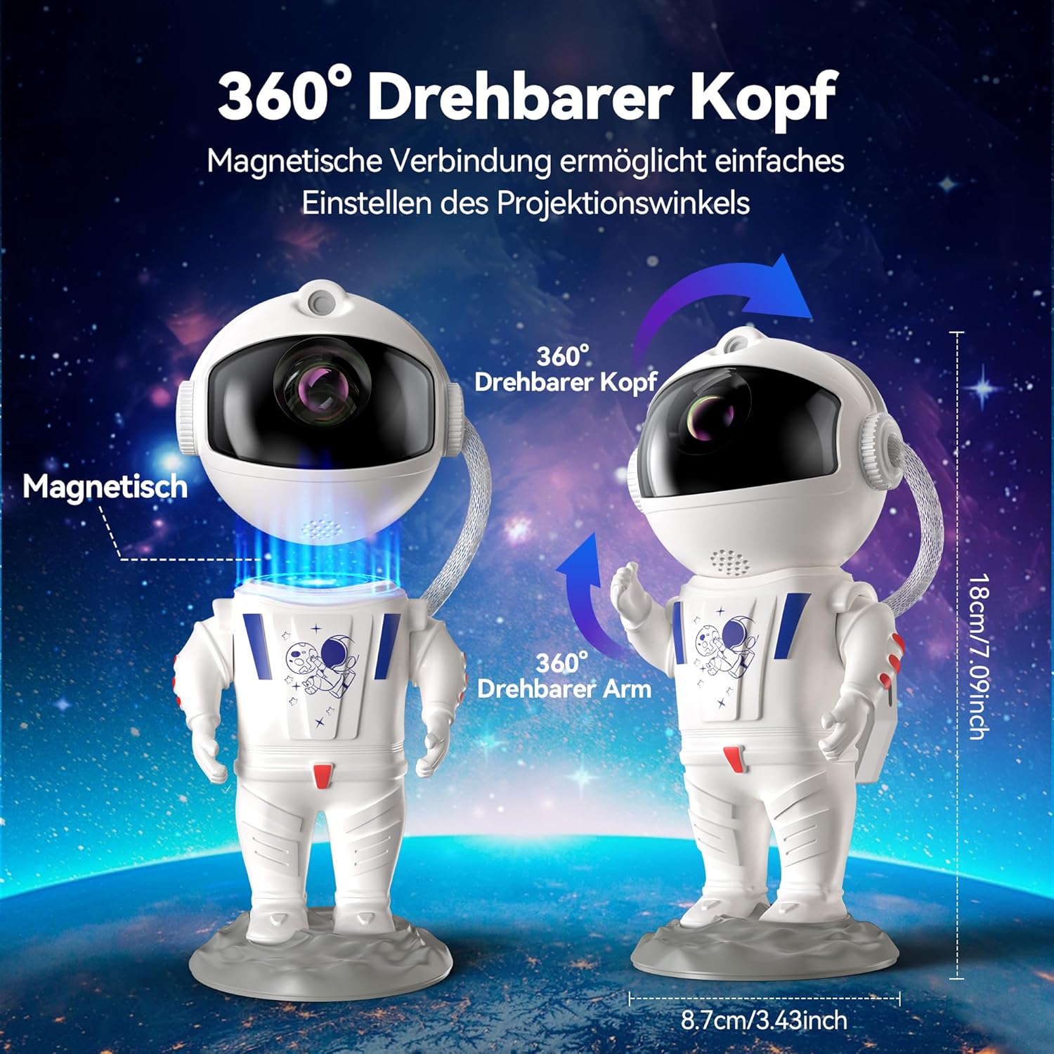 Detalle de TechRise Astronaut Sternenhimmel Projektor