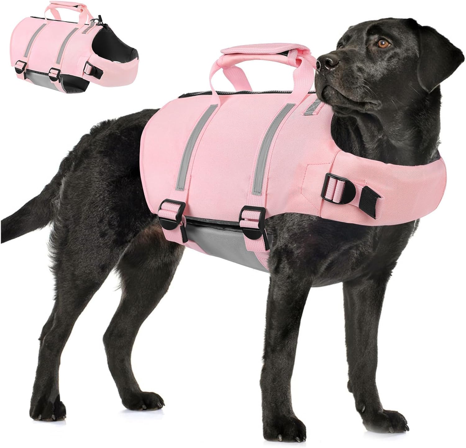 AOFITEE Gilet de Sauvetage pour Chien – Réglable, Haute Flottaison avec Poignée et Fermeture Éclair