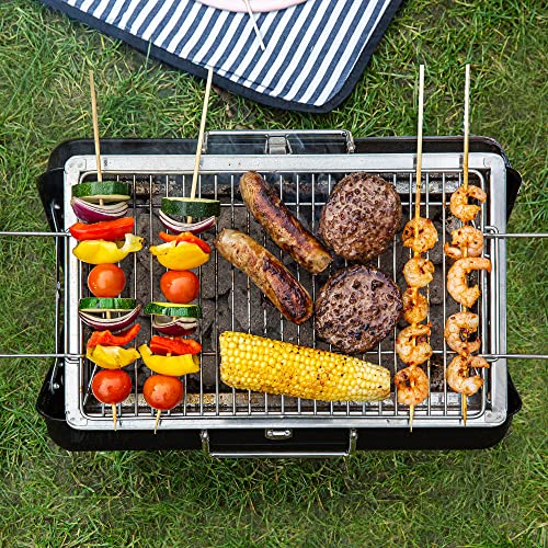 Detalle de George Foreman Portable Charcoal BBQ GFPTBBQ1005B: On-The-Go Grilling for 2–3 People