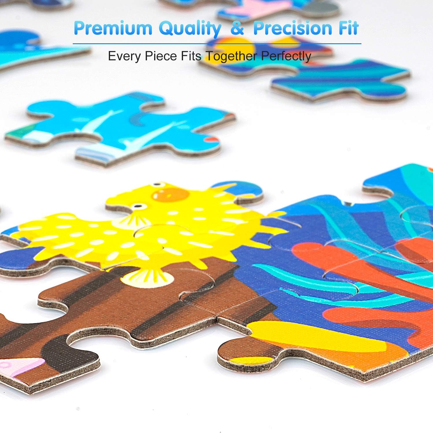 Thumbnail 4 de Ocean Whale Puzzle for Kids 4-10, 108 Large Thick Pieces – Non-Toxic Recycled Cardboard