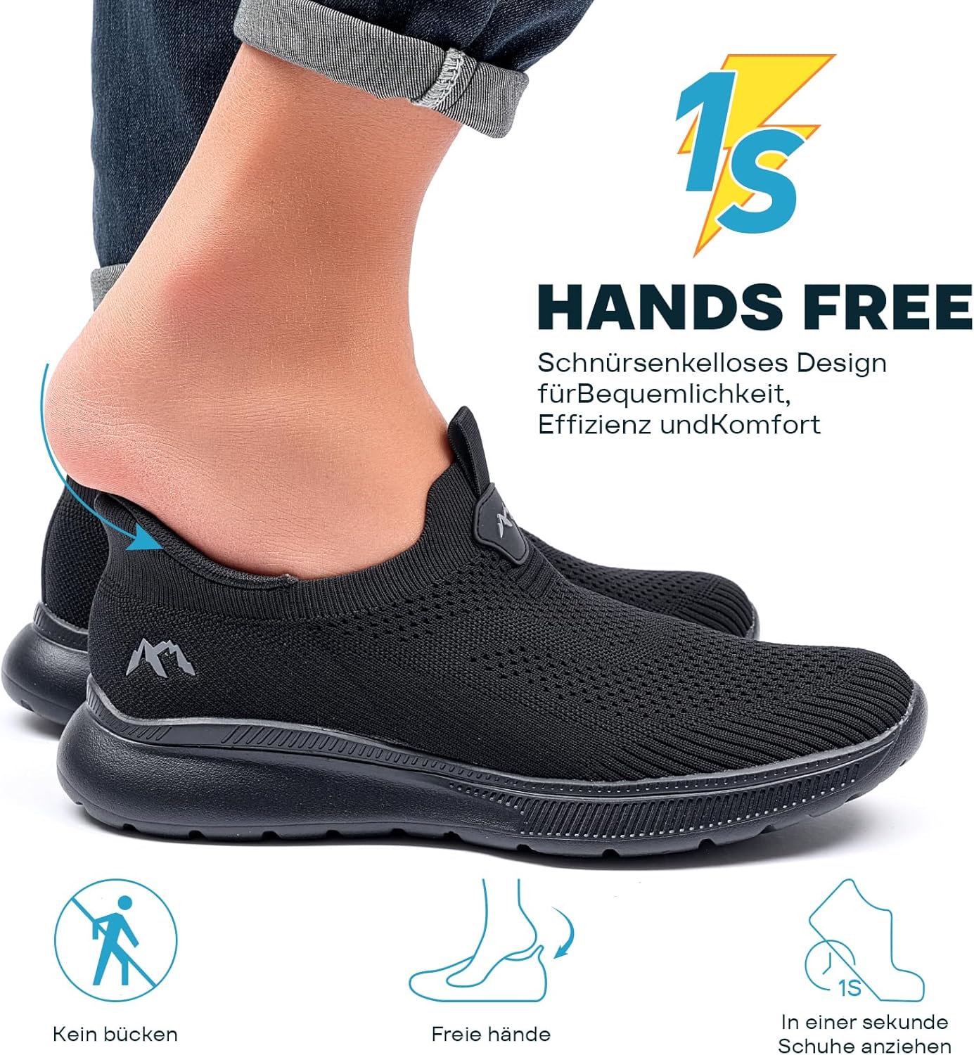 Detalle 2 de ODCKOI Sneaker Herren Slip-on – Leichte, atmungsaktive Turnschuhe ohne Schnürsenkel