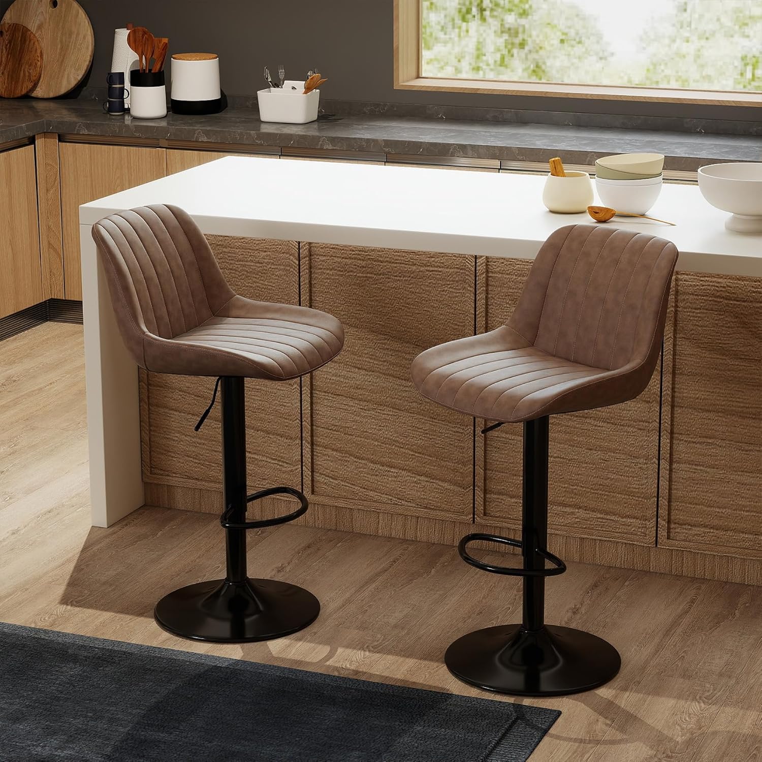 Detalle de Bar Stools Set of 2, Swivel Counter, 20cm