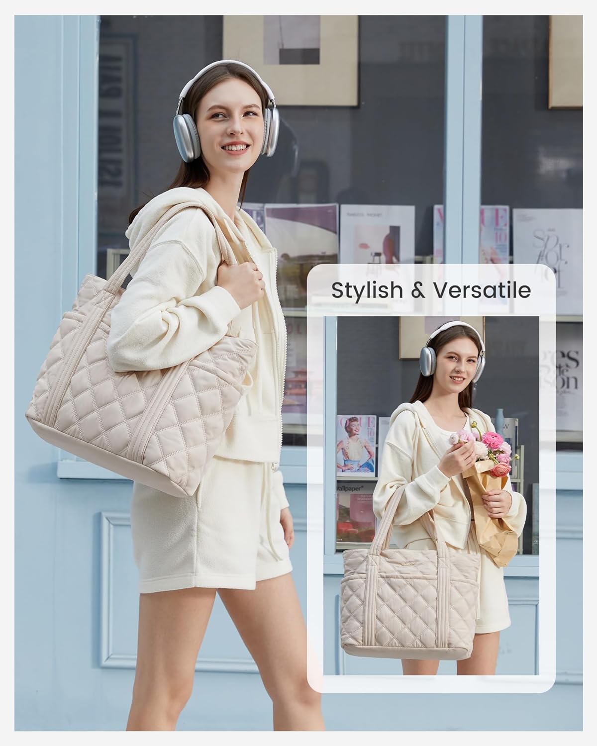 Thumbnail 1 de LOVEVOOK Handtasche Beige 15,6 Zoll Laptop