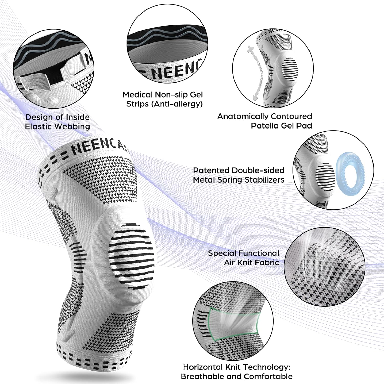 Thumbnail 2 de NEENCA Professional Knee Brace: Unisex Knee Compression Sleeve with Patella Gel Pads & Side Stabilizers