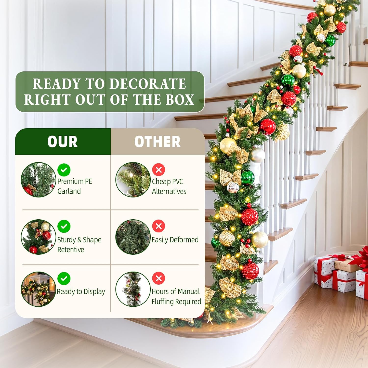 Thumbnail 6 de Hykolity Christmas Garland 9 ft