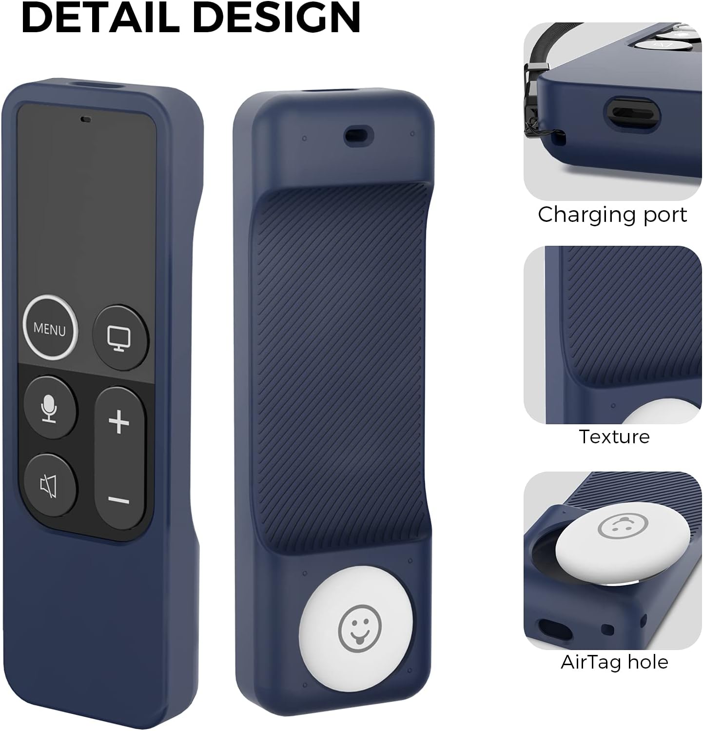 Thumbnail 2 de AhaStyle Protective Case for Apple TV Siri Remote with AirTag Holder (Midnight Blue)