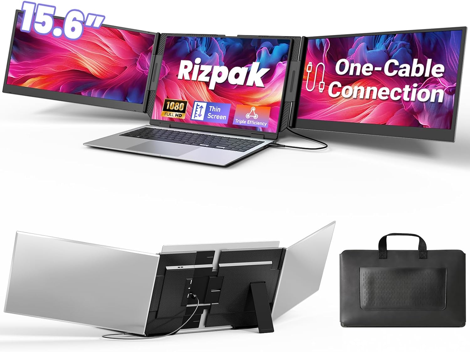 Detalle de Rizpak One Cable 15.6" Triple Monitor Extender