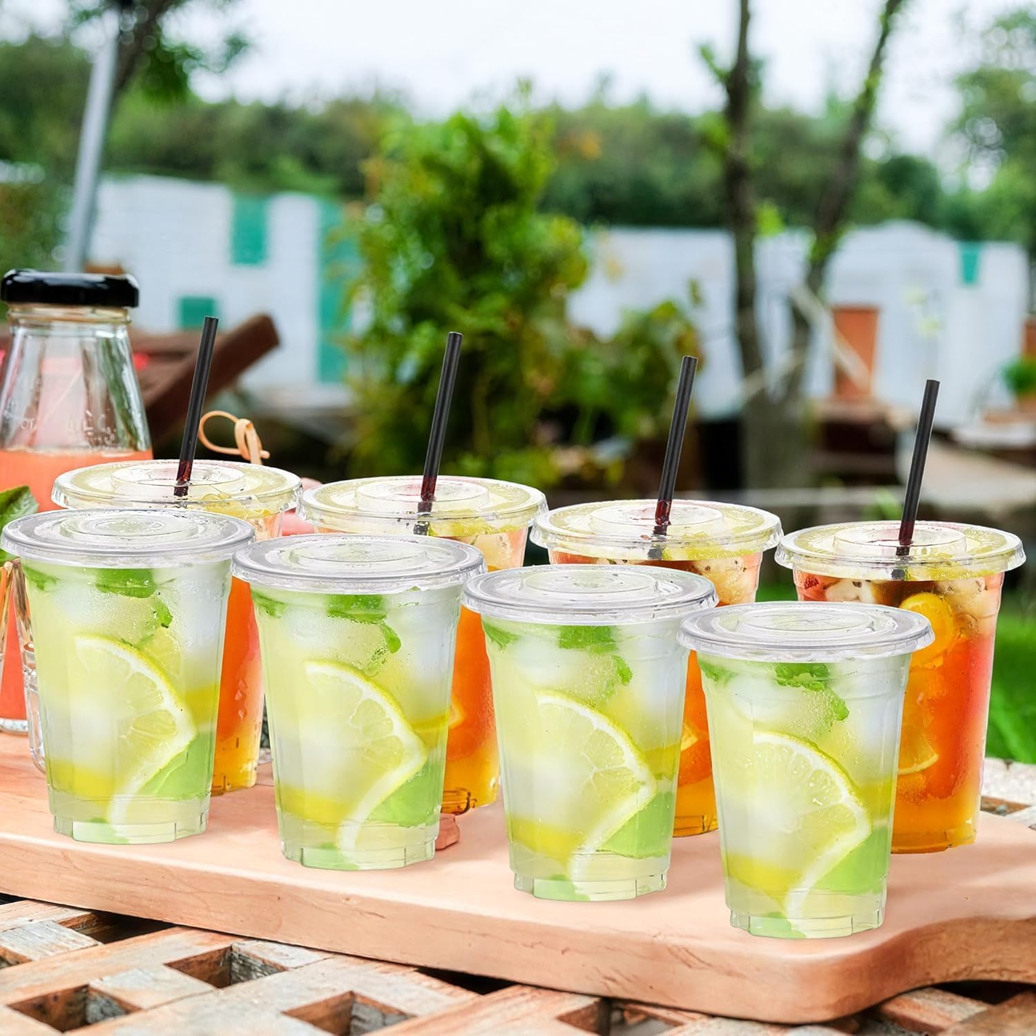 Thumbnail 6 de DI QIU REN DQR-CA-50-50pcs16oz black straw cup, 16 oz Clear PET Cups