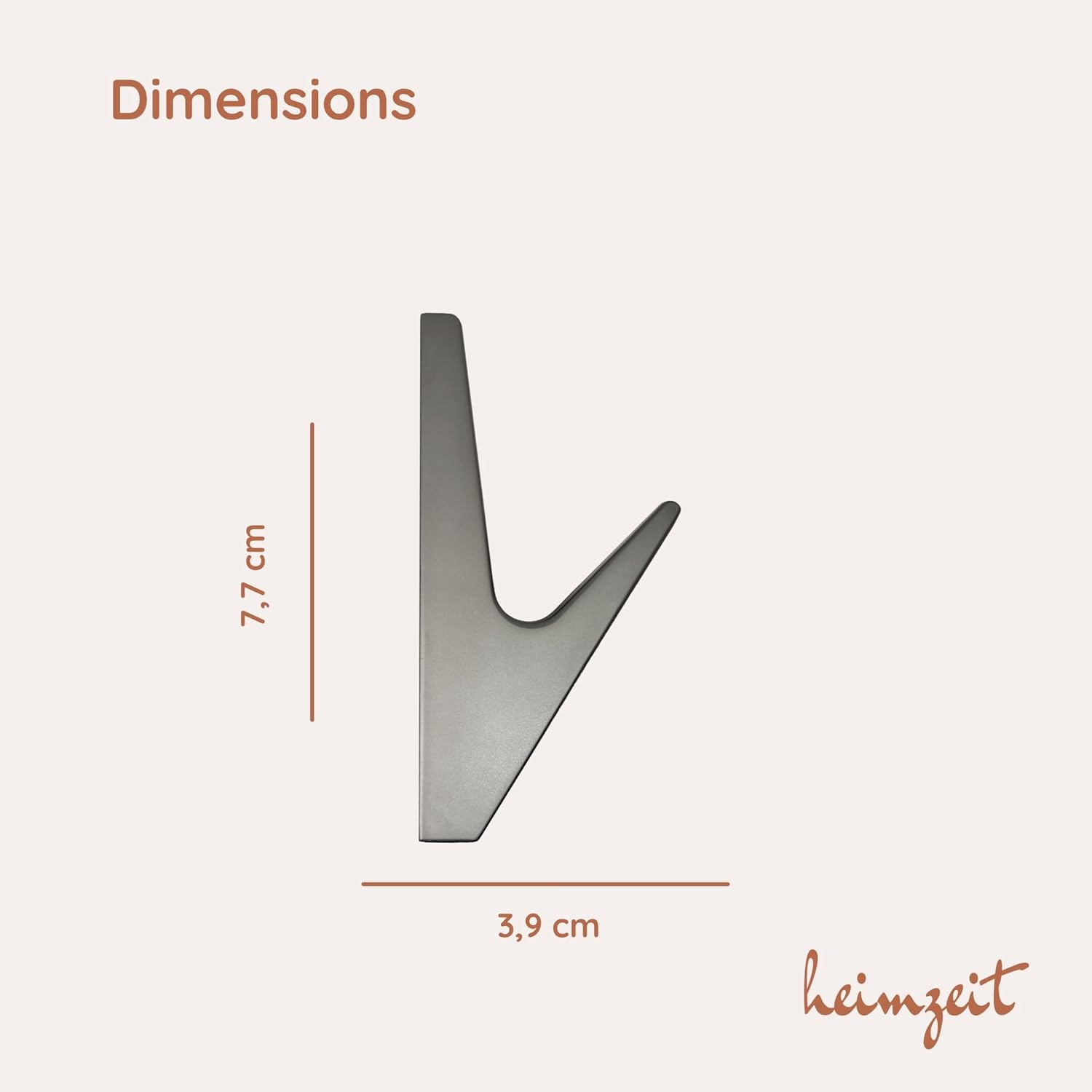 Detalle de heimzeit Volt Set of 4 Grey Zinc Wall Hooks for Coats and Towels