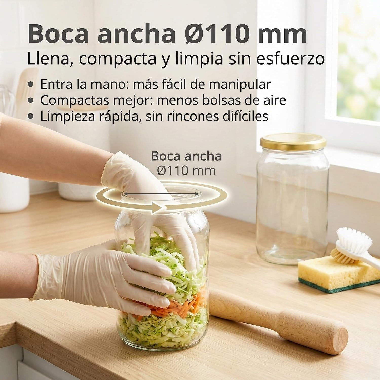 Detalle de myFERMENTS Set tarros de cristal 2L