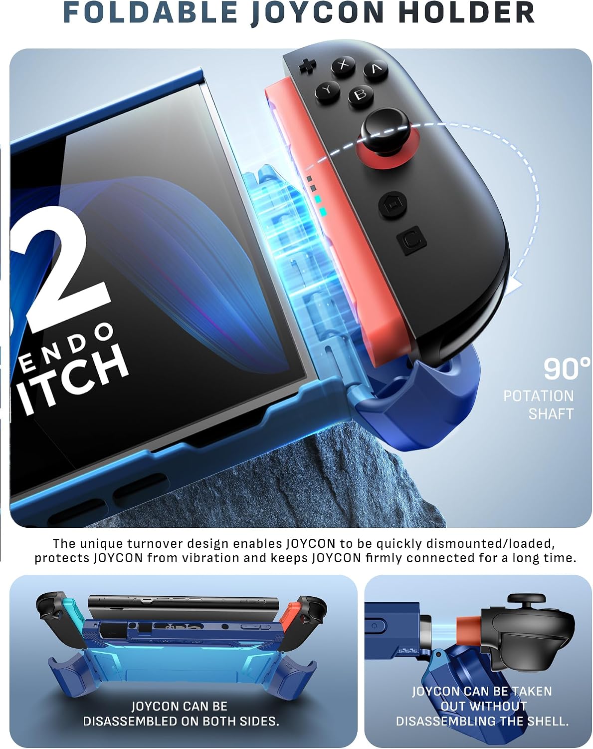 Detalle de mumba Dockable Hülle für Nintendo 2 2025, TPU-Grif Schutz Case 8 Zoll ⌘