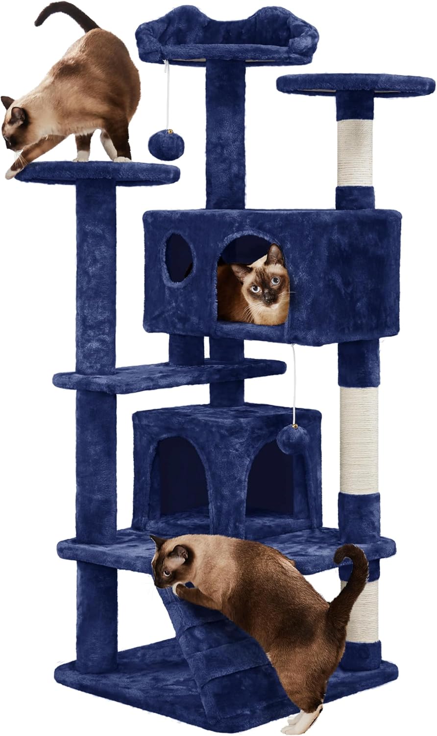 Detalle de Yaheetech YT-cat tree 20180517-54 Cat Tree Tower, 5 Levels, Navy Blue