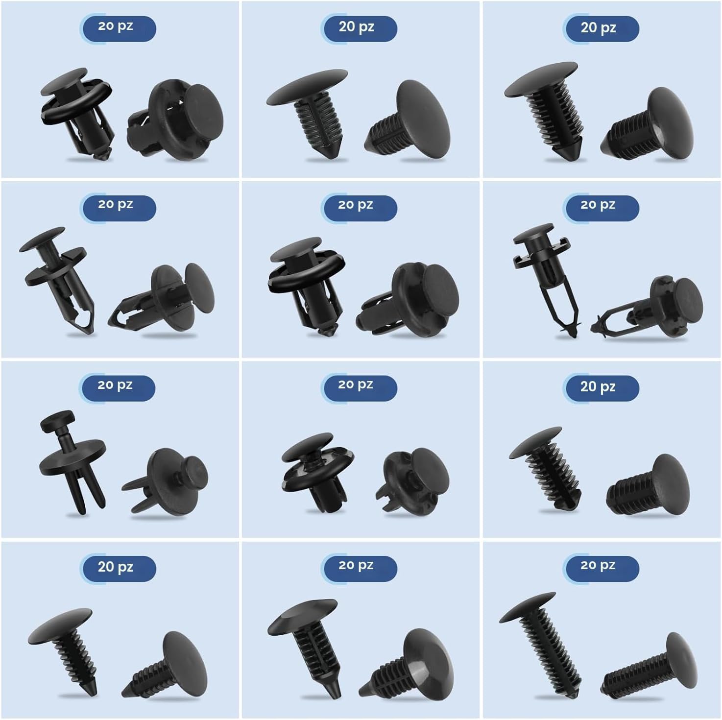 Thumbnail 2 de EINESIN Set di clips per auto: kit universale 240 pezzi con 12 misure e strumenti di rimozione