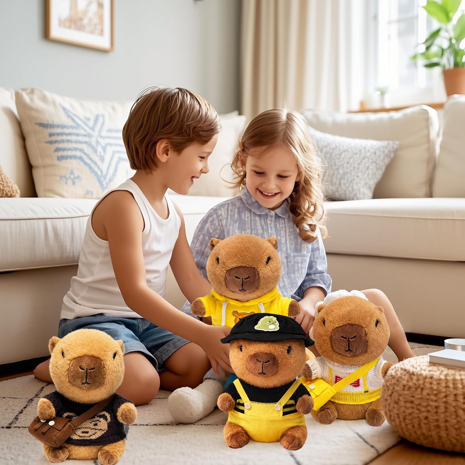 Thumbnail 6 de TITQWOP 10.2 Inch Capybara Plush Toy with 9 Clothing Items – Super Soft Stuffed Animal for Kids