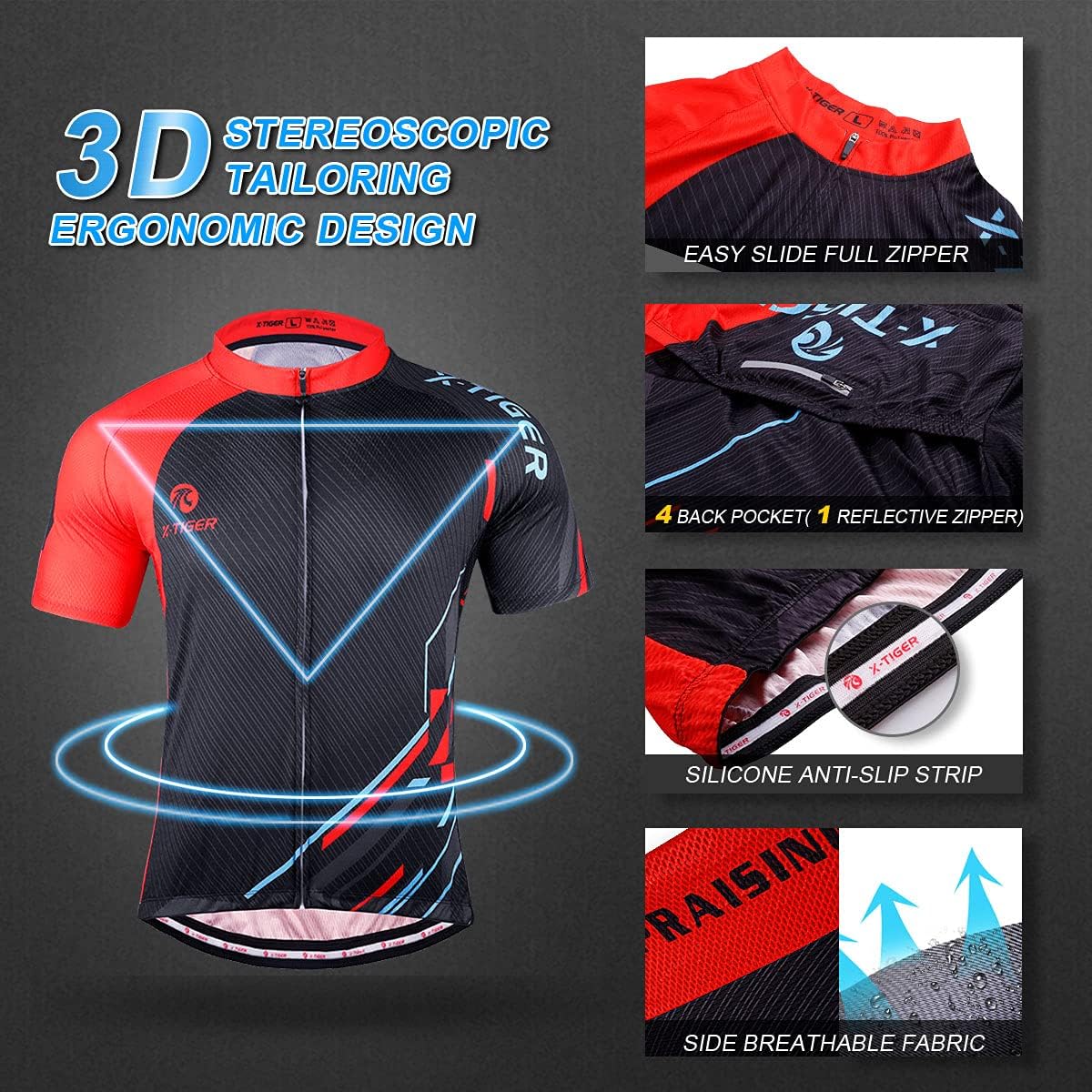 Thumbnail 3 de X-TIGER pantaloncini gel 5D da ciclismo