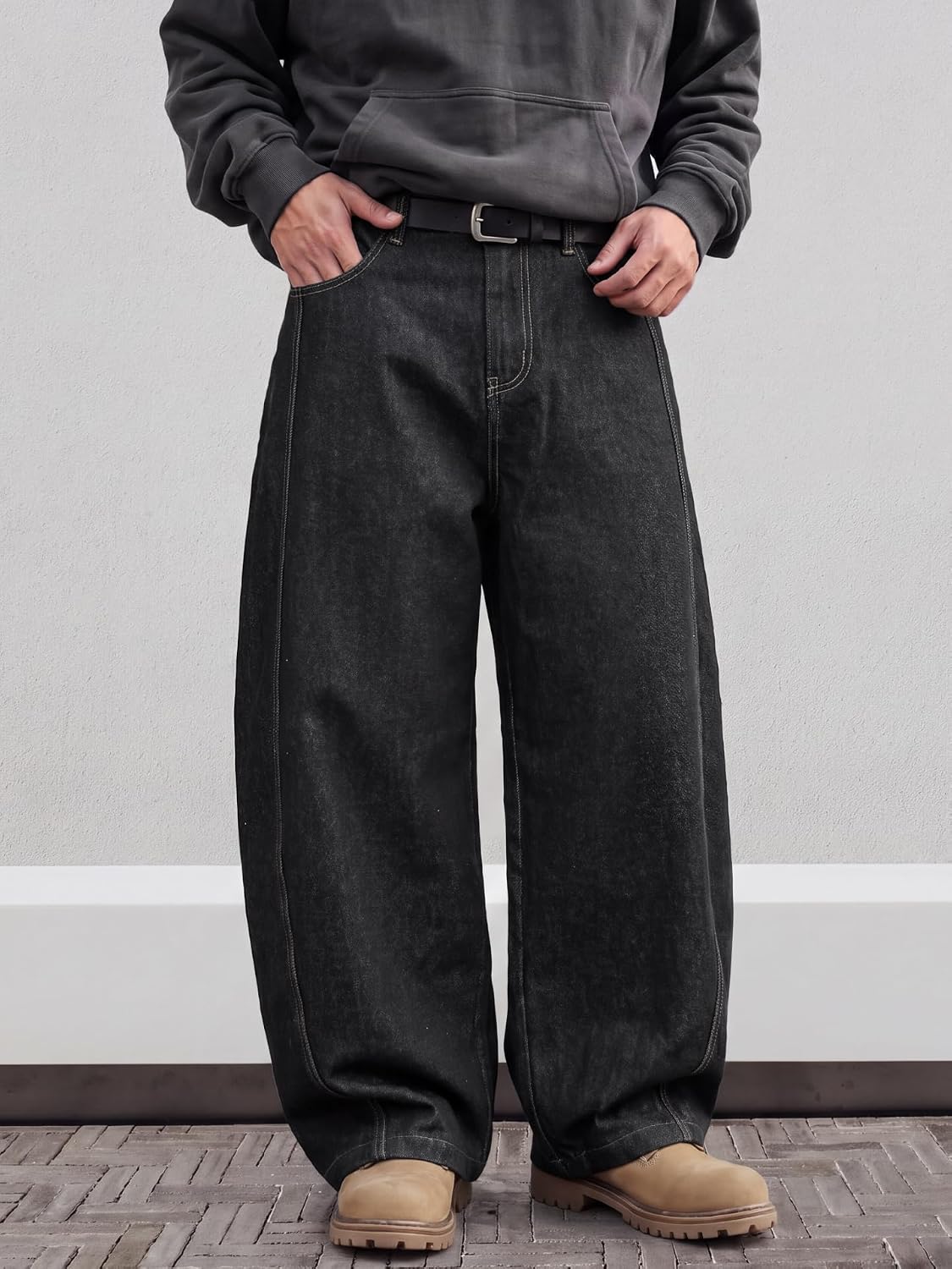 Thumbnail 1 de Icymay Mens Baggy Jeans, Wide-Leg Relaxed-Fit Vintage Denim Pants