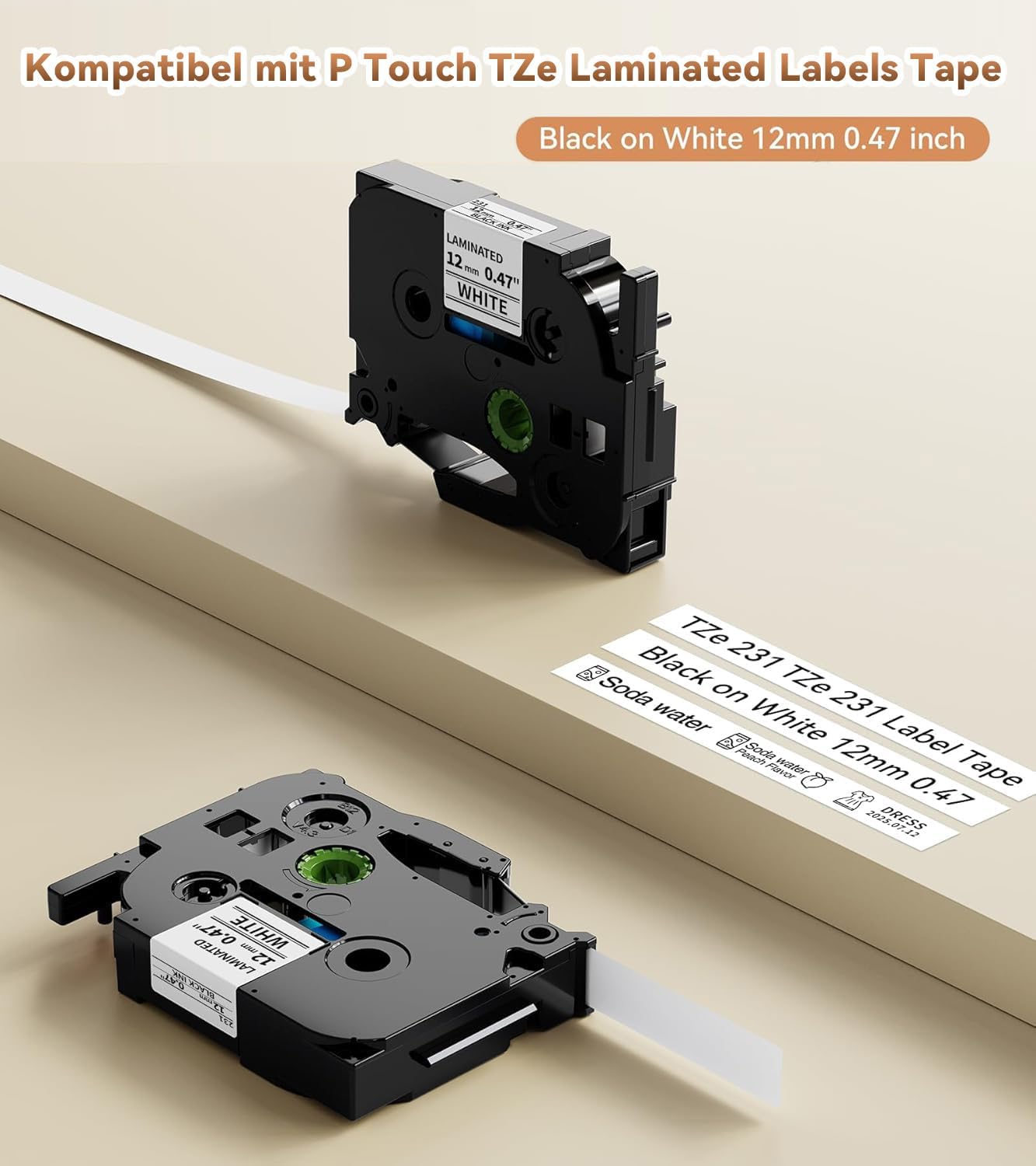 Thumbnail 1 de Aken TZe-231 12 mm Laminierte Etiketten 🎯