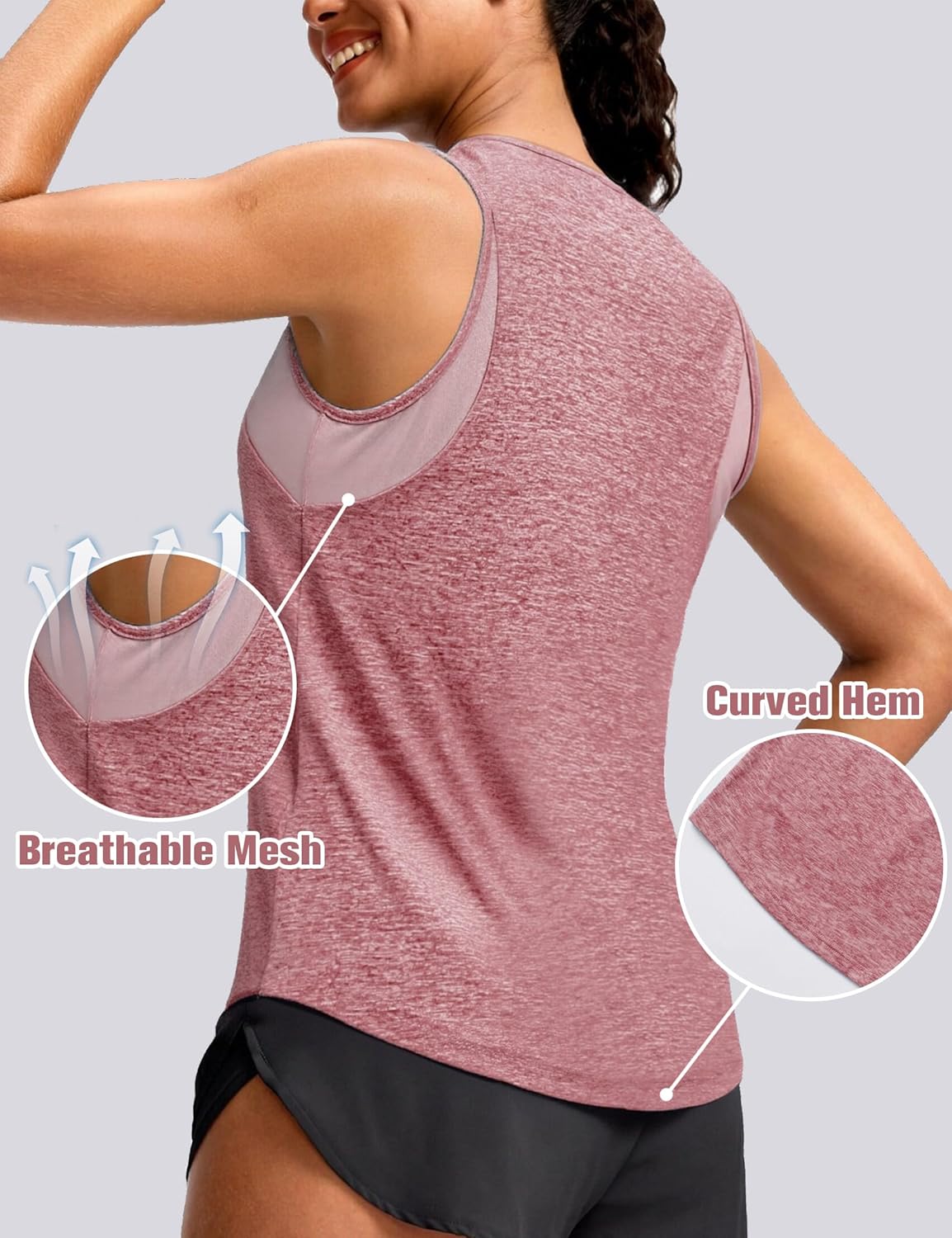 Thumbnail 3 de Wayleb Canotta Sportiva Donna Girocollo Senza Maniche, Tessuto Tecnico Elasticizzato S-3XL