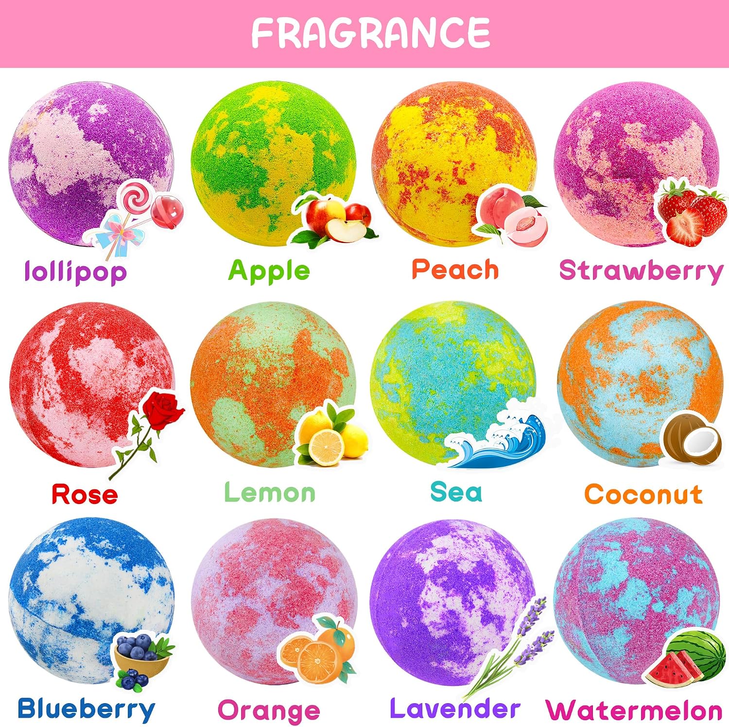 Detalle 2 de Unicorn Bath Bombs for Kids 12-Pack
