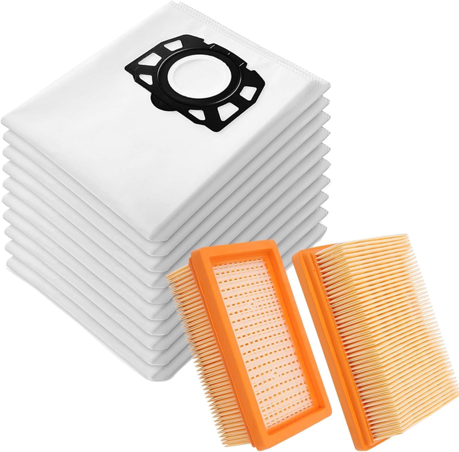 Detalle de Awinker 10 Staubsaugerbeutel + 2 Filter für Kärcher WD MV – Ersatzteile 2.863-005.0