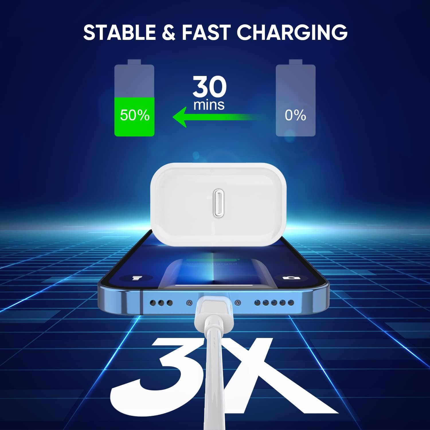 Detalle de 3 Pack Fast Charger iPhone 6ft