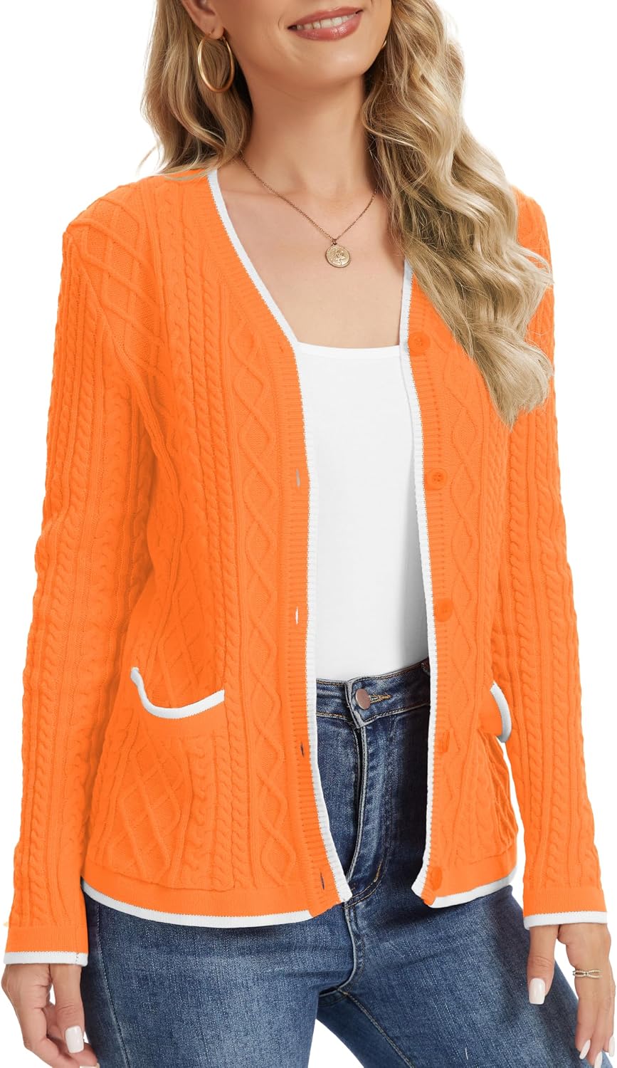 Thumbnail 5 de QUEZHU Women's V-Neck Button Cardigan with Pockets