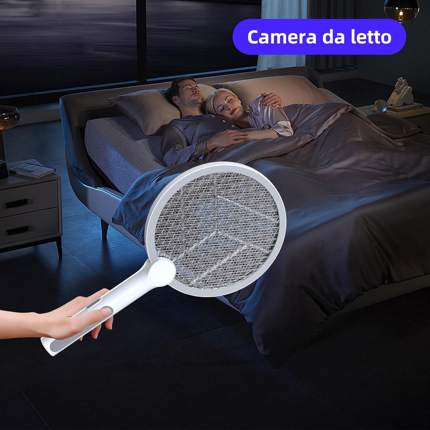 Thumbnail 6 de PALONE Racchetta Zanzare Elettrica Ricaricabile 4000V con USB-C – 3 Strati, LED UV
