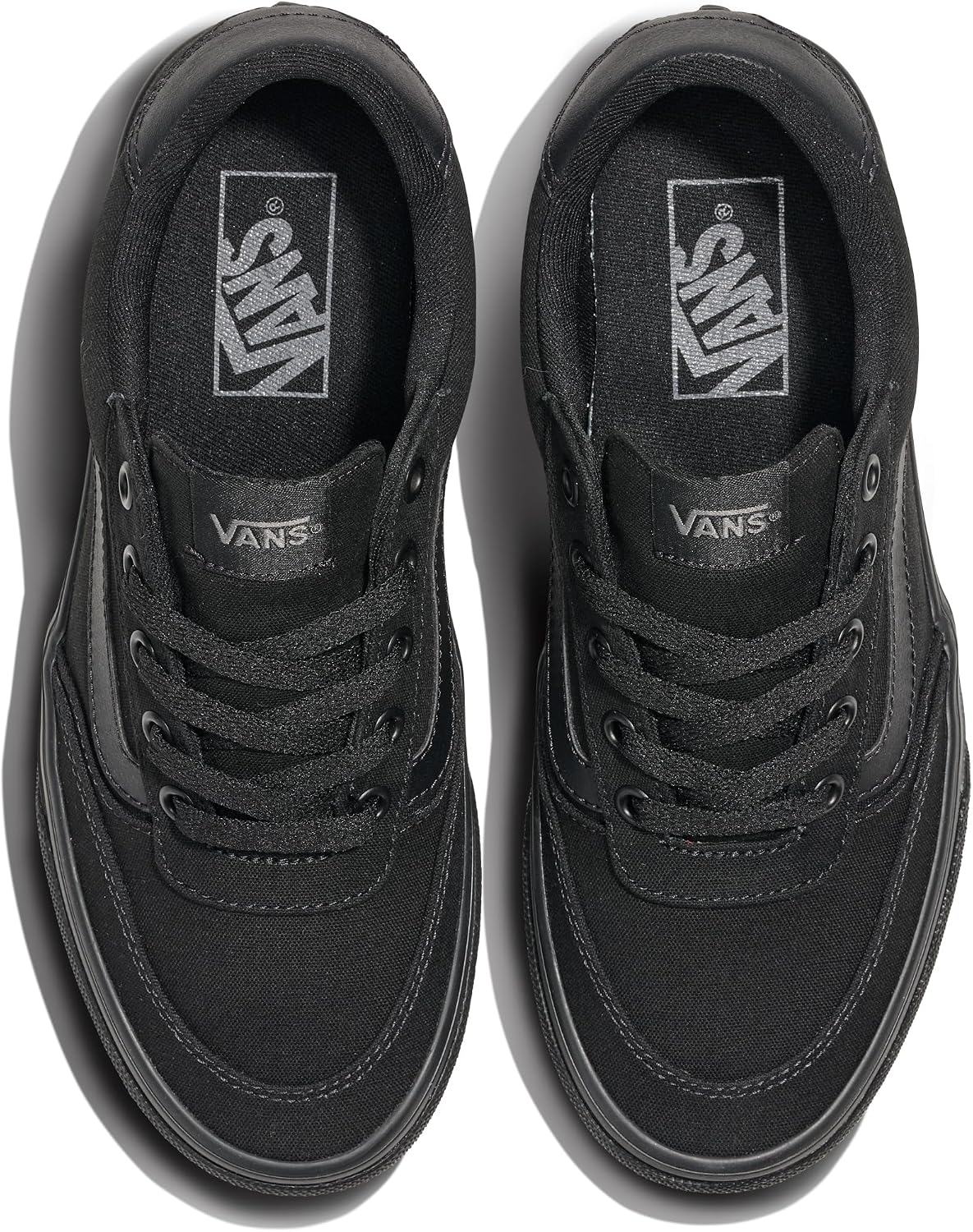 Detalle de Vans Brooklyn LS BasketFemme – Baskets basses noires en toile et daim, confort féminin